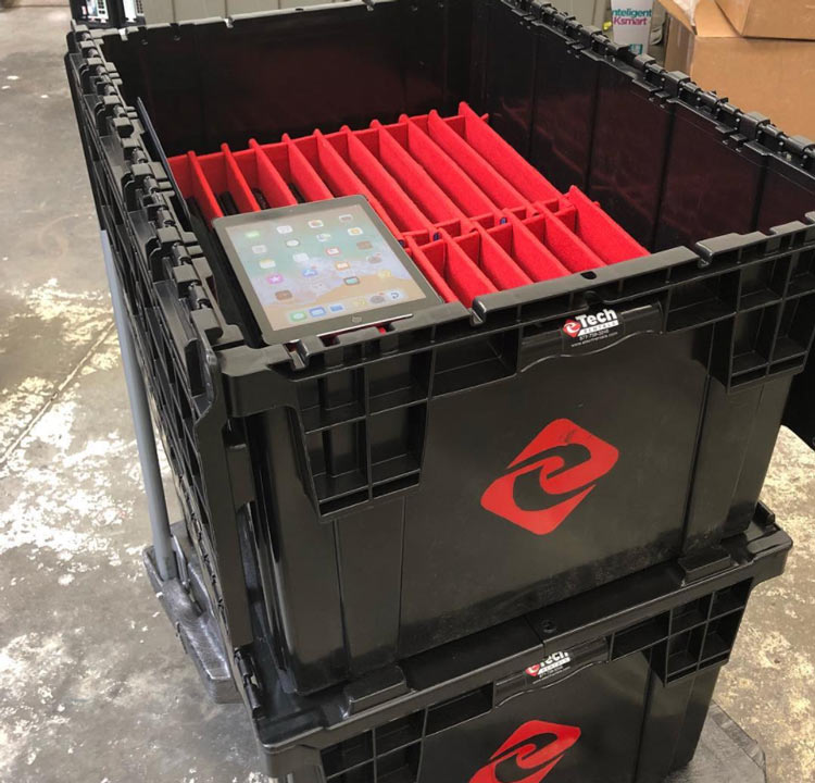 etech ipad rental shipping crates