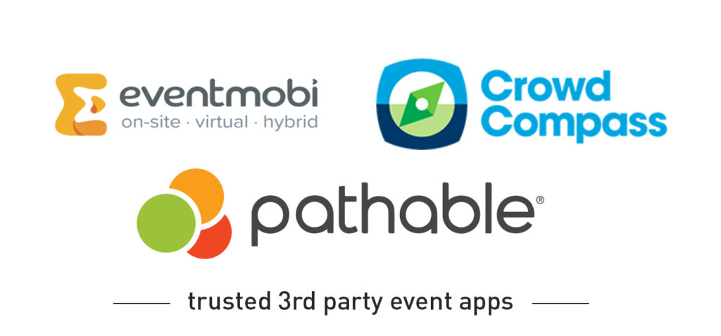logos of trusted third-party event apps