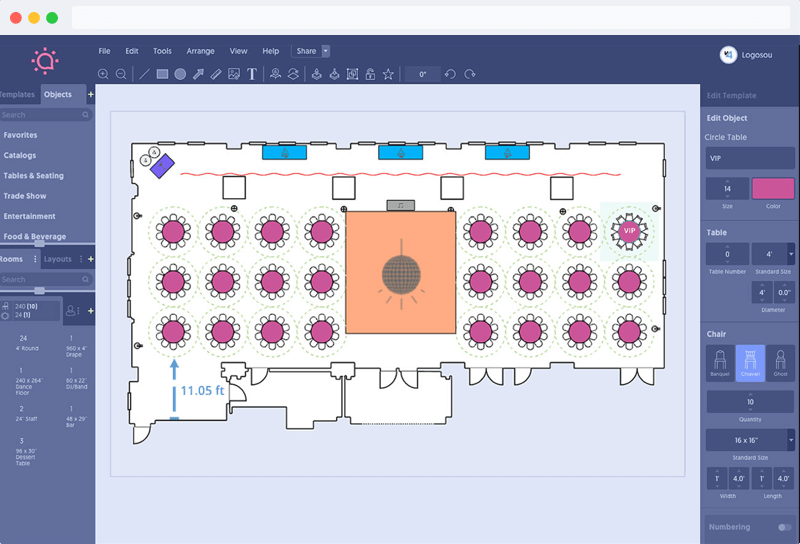 social tables software interface